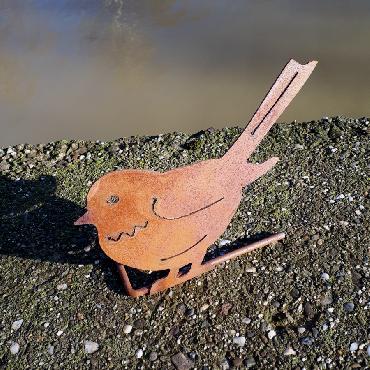 Oiseau moineau à visser en fer rouillé
