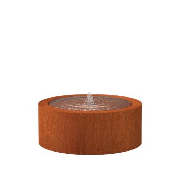 Table d'eau ronde en acier corten 1000x400 mm