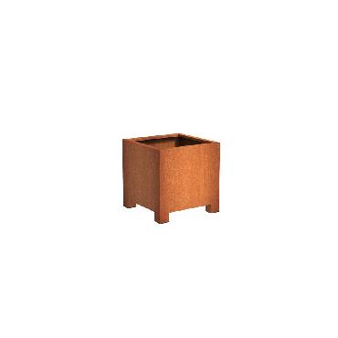 Pot carré ANDES avec pieds en acier corten 700x700x700 mm