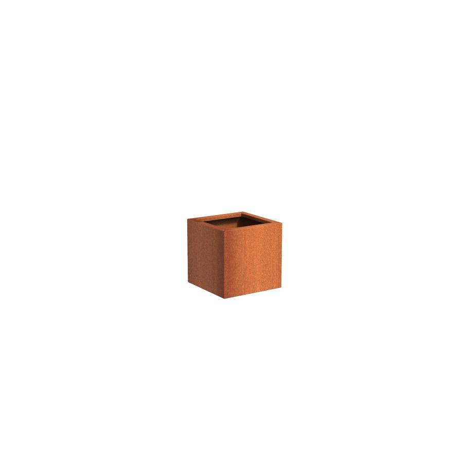 Pot carré ANDES en acier corten 500x500x500 mm