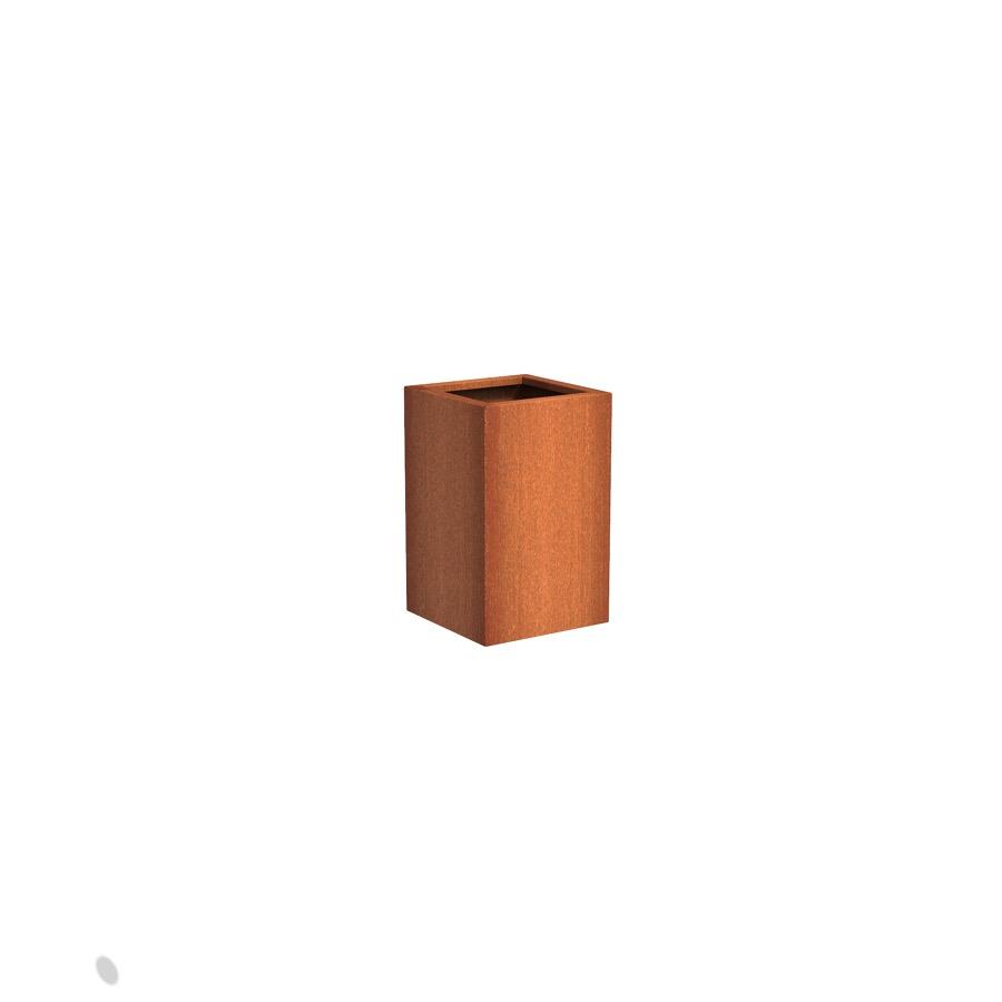 Pot carré haut ANDES en acier corten 500x500x800 mm