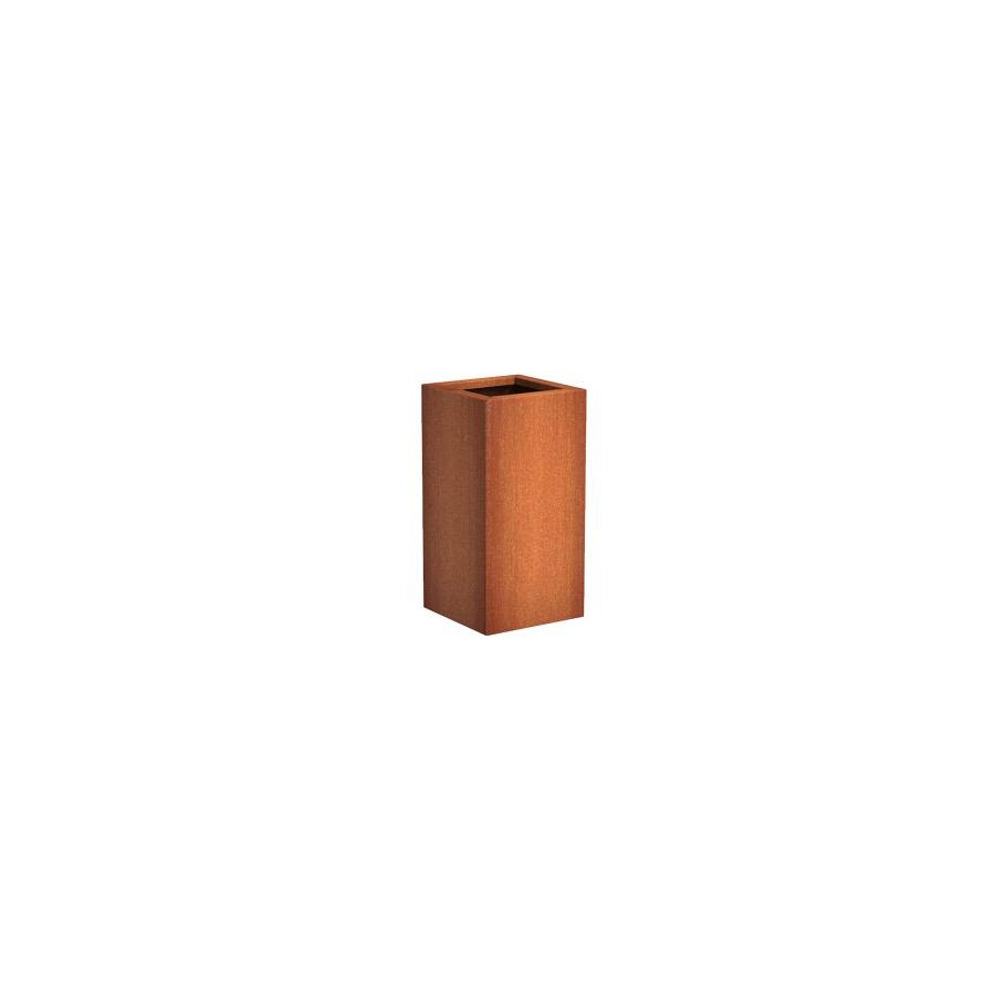 Pot carré haut ANDES en acier corten 400x400x800 mm