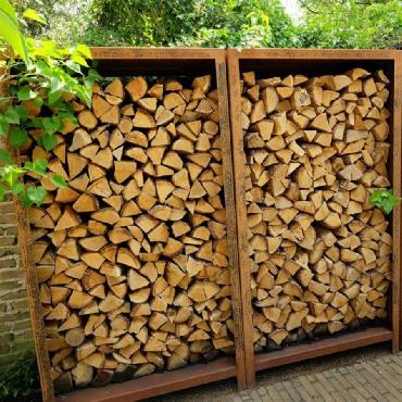Rangement pour bois de chauffage en acier corten 1500x400x1000 mm