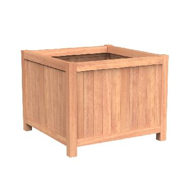 Pot carré VALENCIA en bois exotique 1200x1200x950 mm
