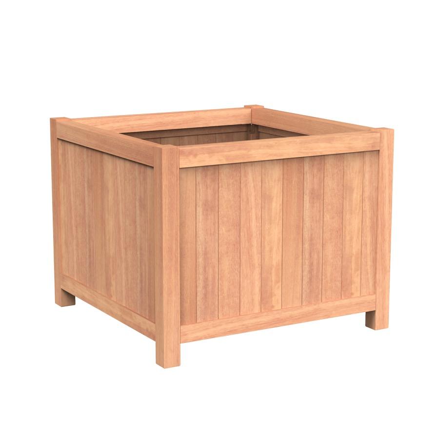 Pot carré VALENCIA en bois exotique 1200x1200x950 mm