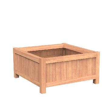 Pot carré VALENCIA en bois exotique 1200x1200x600 mm