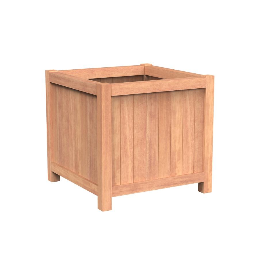 Pot carré VALENCIA en bois exotique 1000x1000x950 mm