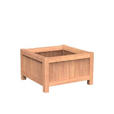 Pot carré VALENCIA en bois exotique 1000x1000x600 mm