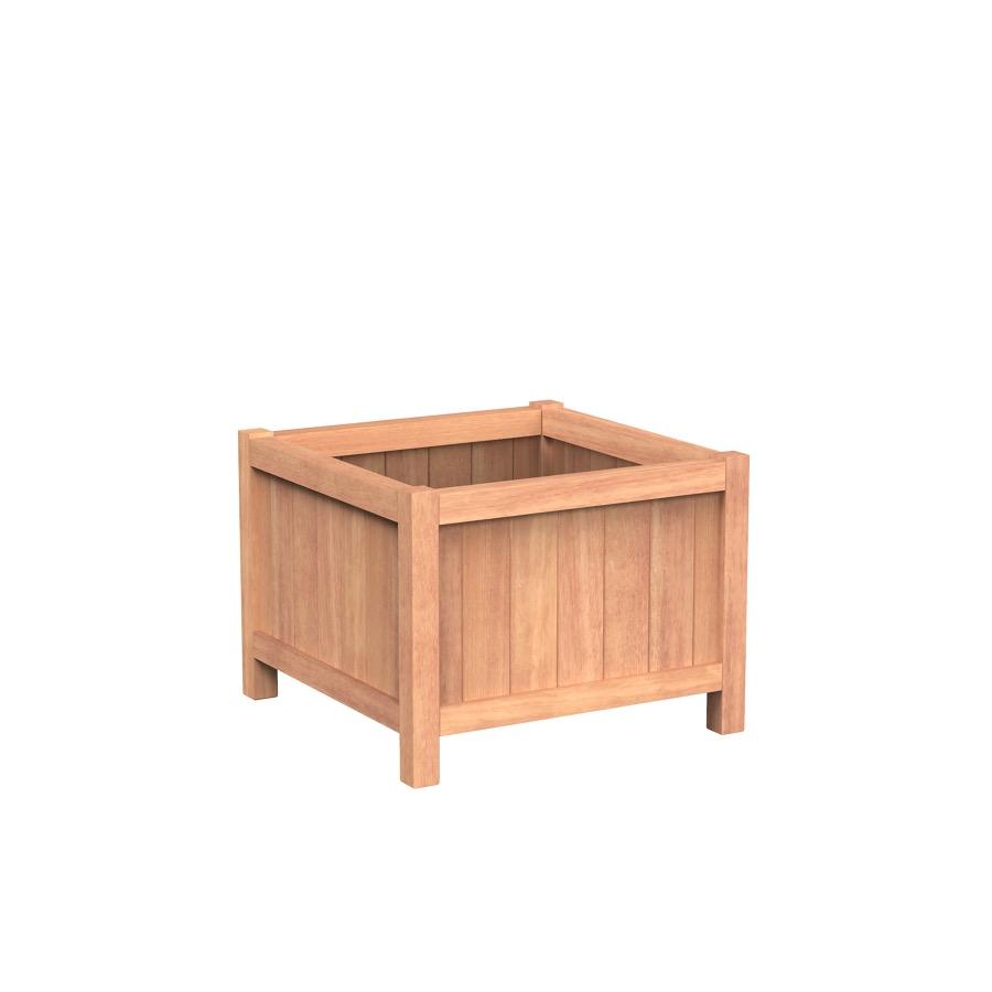 Pot carré VALENCIA en bois exotique 800x800x600 mm