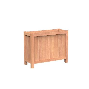 Pot rectangulaire VALENCIA en bois exotique 1000x400x800 mm