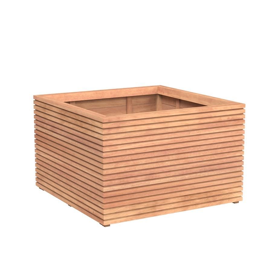 Pot carré MALAGA en bois exotique 1200x1200x746 mm