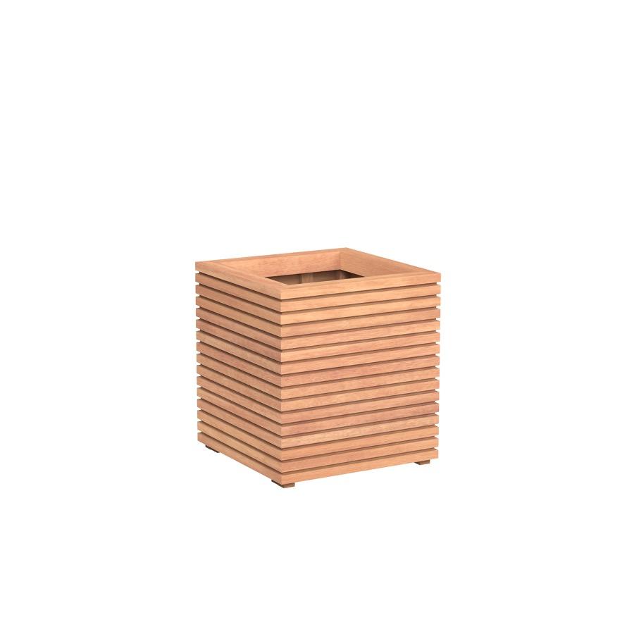 Pot carré MALAGA en bois exotique 600x600x608 mm