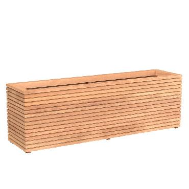 Pot rectangulaire MALAGA en bois exotique 2000x500x608 mm