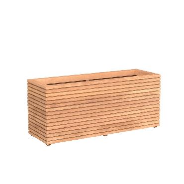 Pot rectangulaire MALAGA en bois exotique 1500x500x608 mm