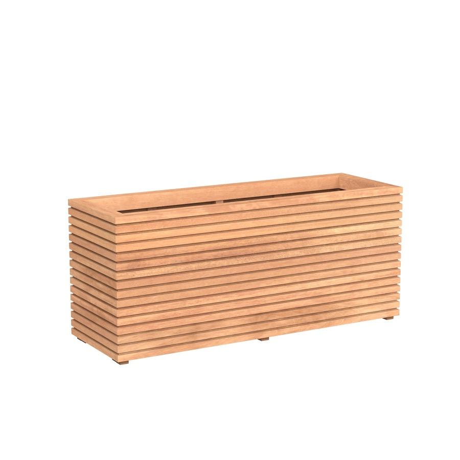 Pot rectangulaire MALAGA en bois exotique 1500x500x608 mm