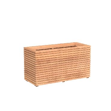 Pot rectangulaire MALAGA en bois exotique 1200x500x608 mm