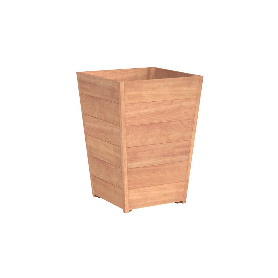 Pot carré évasé SEVILLA en bois exotique 700x700x989 mm