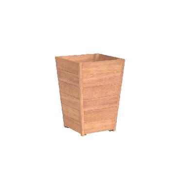 Pot carré évasé SEVILLA en bois exotique 600x600x850 mm