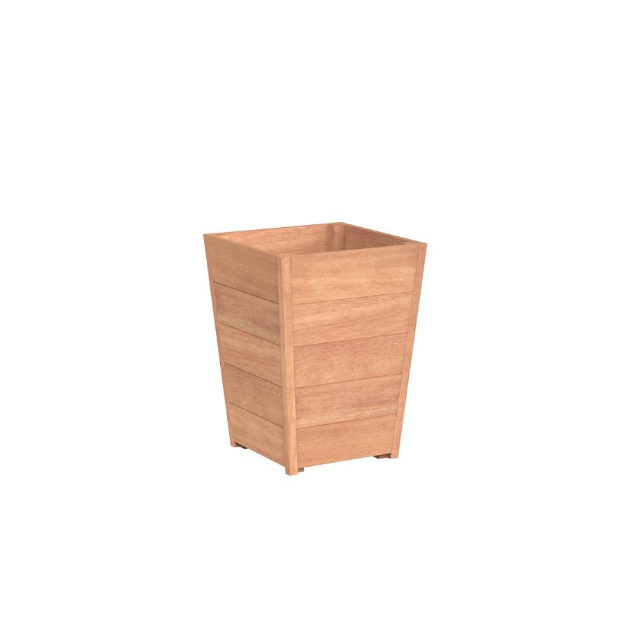 Pot carré évasé SEVILLA en bois exotique 550x550x712 mm