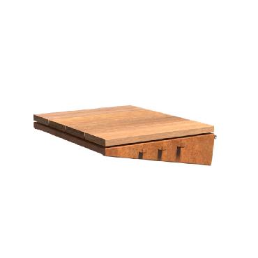 Extension en bois pour FORNO® cuisine en acier corten