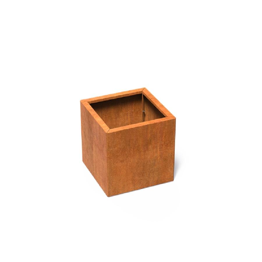 Pot carré ANDES CONNECT (KIT) sans fond en acier corten 600x600x600 mm