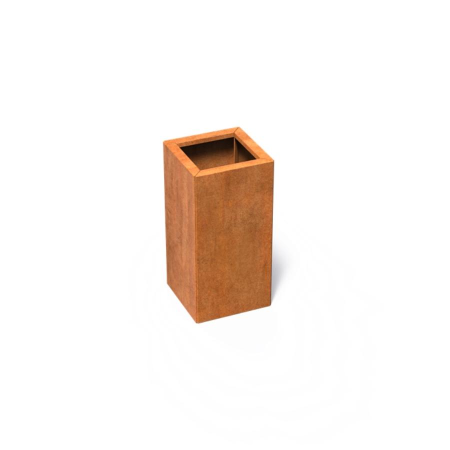 Pot carré ANDES CONNECT (KIT) sans fond en acier corten 400x400x800 mm