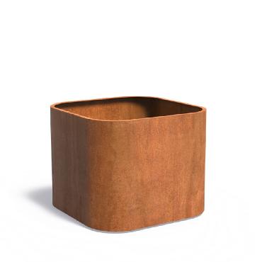 Pot carré TONIC en acier corten de 1000x1000x800 mm : Élégance et durabilité pour votre espace extérieur.