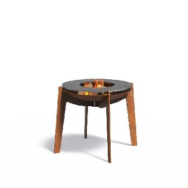 FORNO® COSA, conçu pour les amoureux de la vie en plein air, en acier corten 600x570 mm + plaque de cuisson